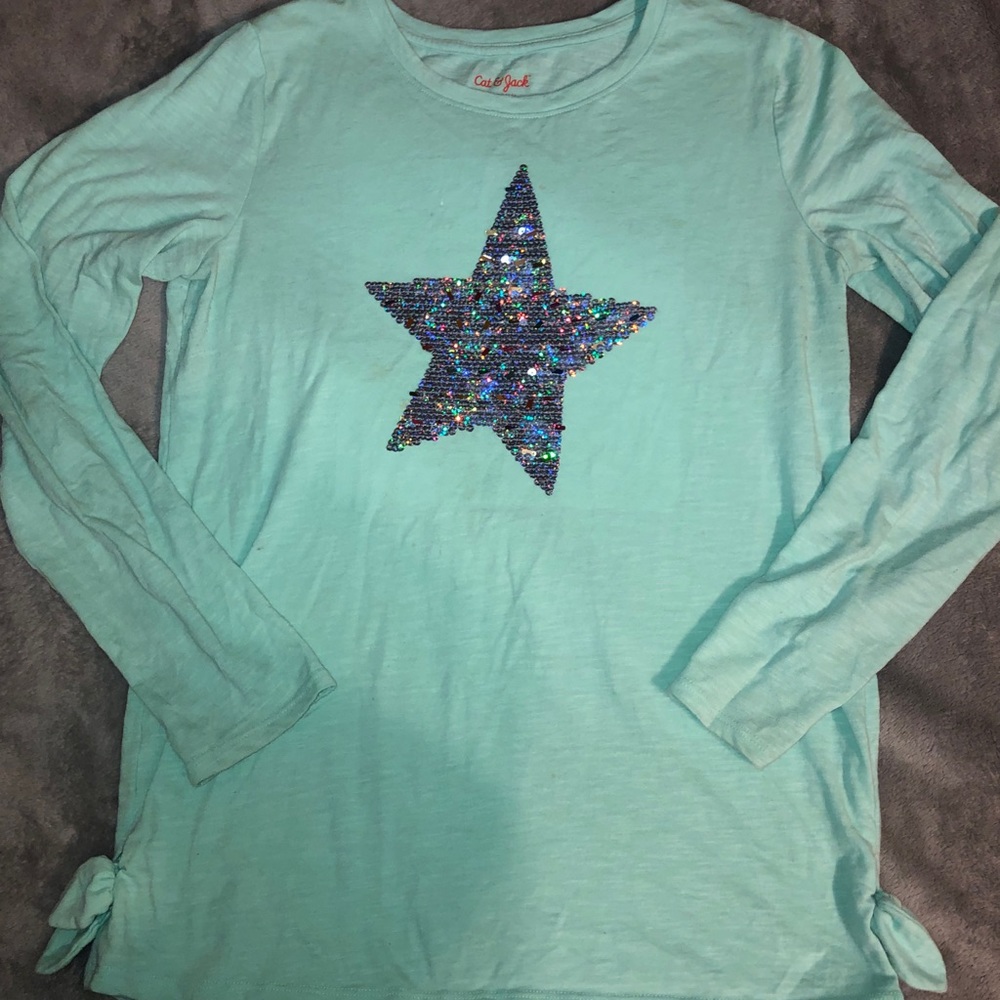 Cat and Jack Star sequin long sleeve